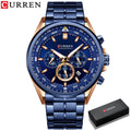 Brand CURREN- Men's Luxury Quartz Watch - High Quality